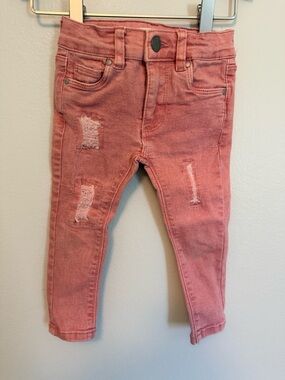 Toddler Girls' Pink Distressed Skinny Jeans - 2T